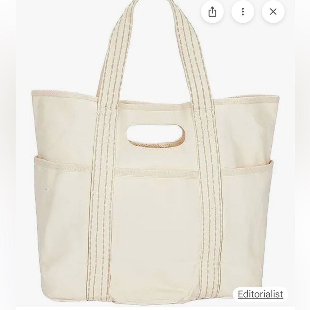 Free People Off-White Canvas Tote - Picture 2 of 4